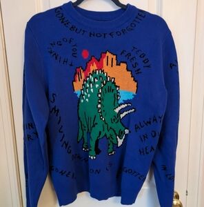 Teddy Fresh Blue Dinosaur Graphic Sweater